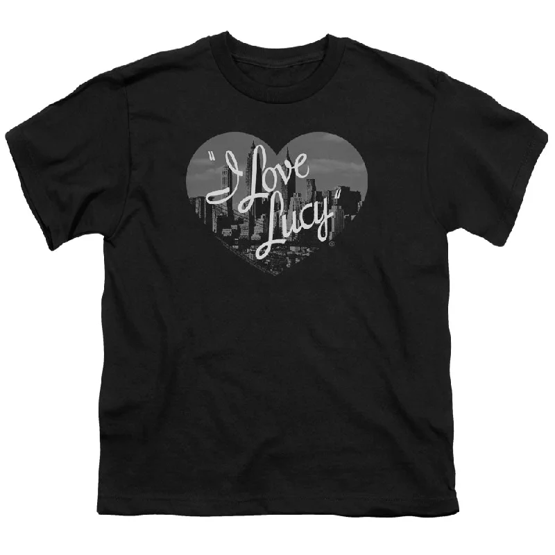 I Love Lucy Kids T-Shirt Black and White City Logo Black Tee