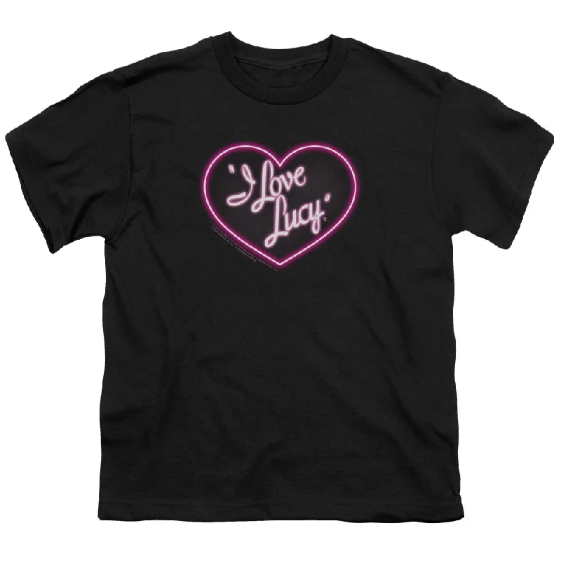 I Love Lucy Kids T-Shirt Neon Logo Black Tee