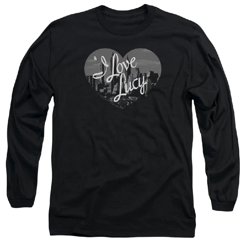 I Love Lucy Long Sleeve T-Shirt Black and White City Logo Black Tee