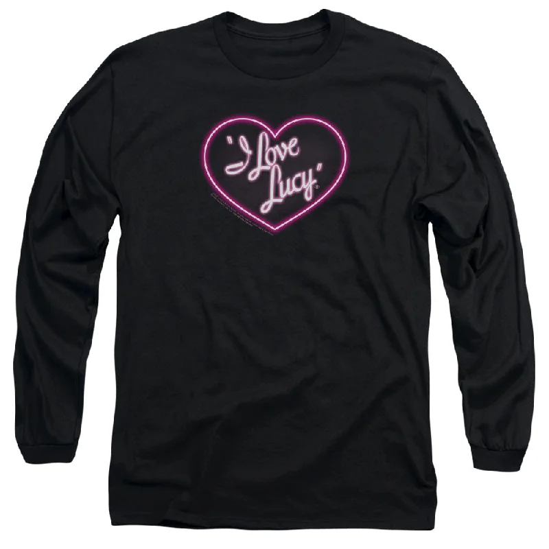 I Love Lucy Long Sleeve T-Shirt Neon Logo Black Tee