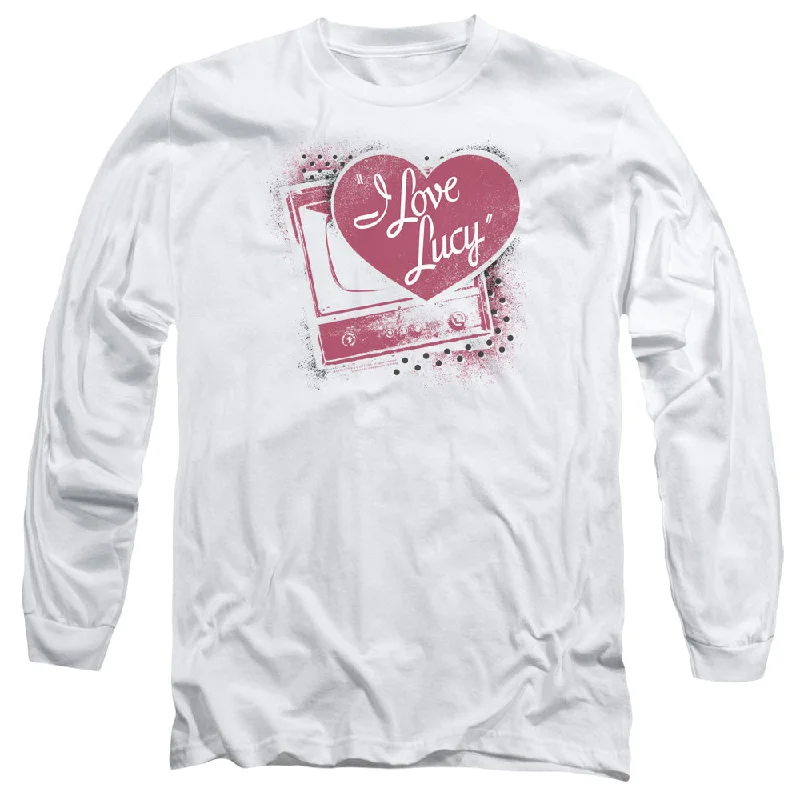 I Love Lucy Long Sleeve T-Shirt Vintage TV with Logo White Tee