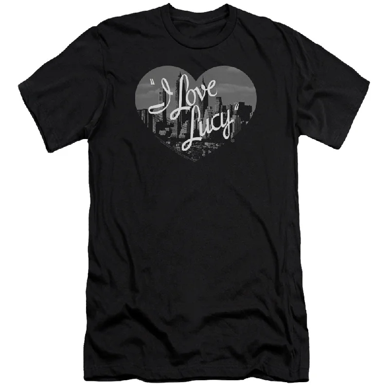 I Love Lucy Premium Canvas T-Shirt Black and White City Logo Black