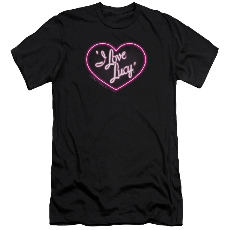 I Love Lucy Premium Canvas T-Shirt Neon Logo Black Tee