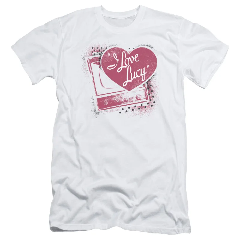 I Love Lucy Slim Fit T-Shirt Vintage TV with Logo White Tee