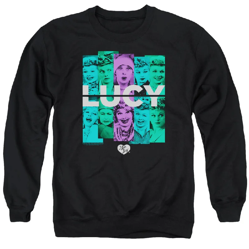 I Love Lucy Sweatshirt Colorful Collage Black Pullover