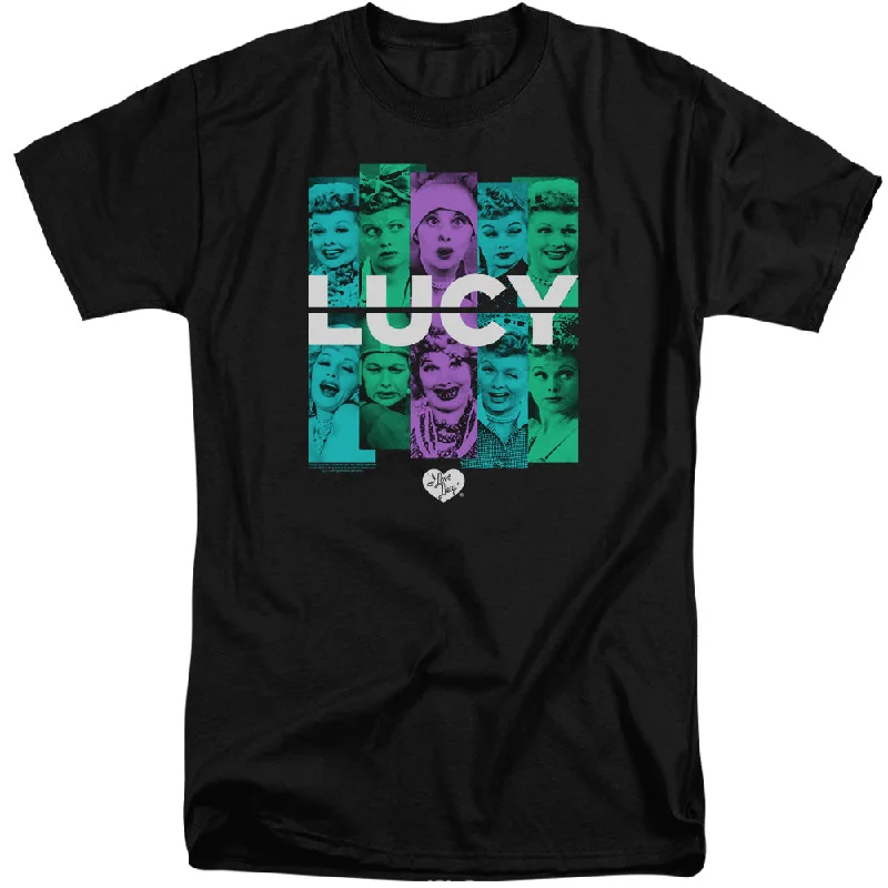 I Love Lucy Tall T-Shirt Colorful Collage Black Tee