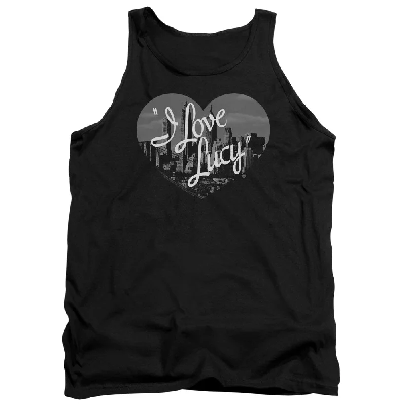 I Love Lucy Tanktop Black and White City Logo Black Tank