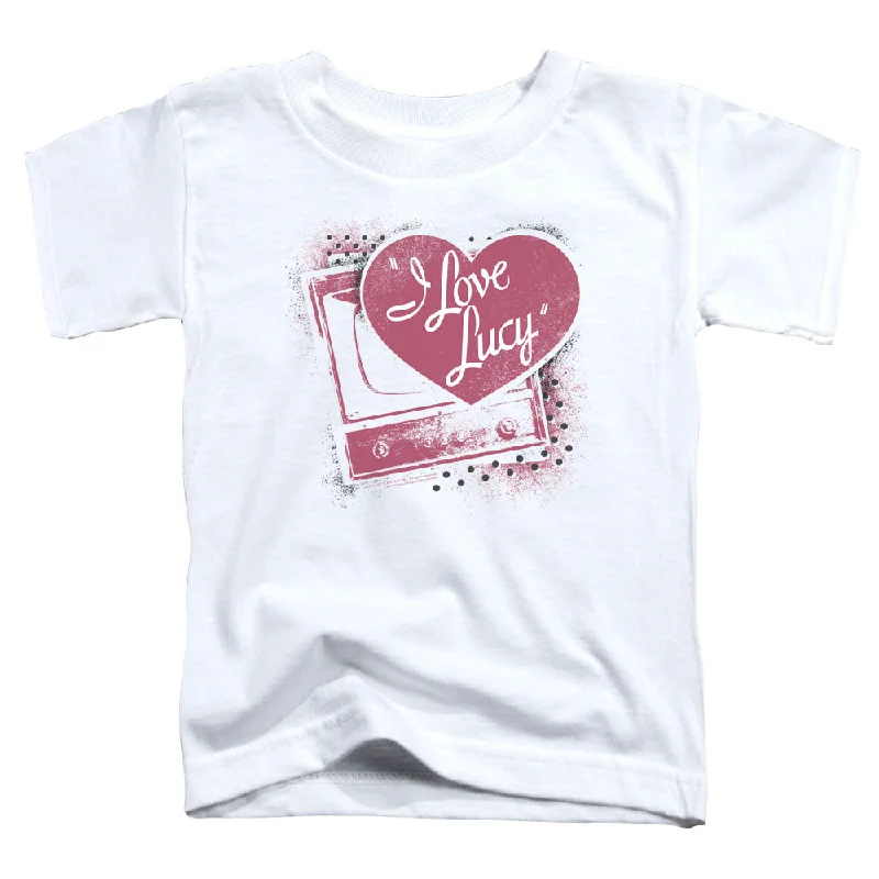 I Love Lucy Toddler T-Shirt Vintage TV with Logo White Tee