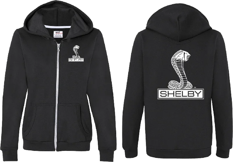 Ladies Ford Full Zip Hoodie Shelby Cobra Front and Back