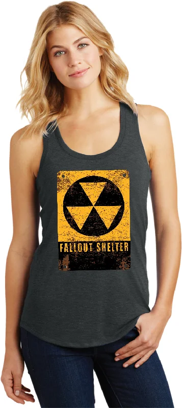 Ladies Radiation Racerback Tank Top Radioactive Fallout Shelter