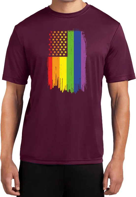 LGBT T-shirt Gay Pride Flag Moisture Wicking Tee