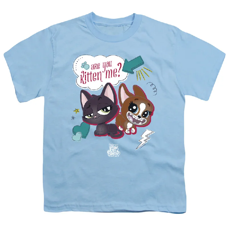 Littlest Pet Shop Kids T-Shirt Are You Kitten Me Light Blue Tee