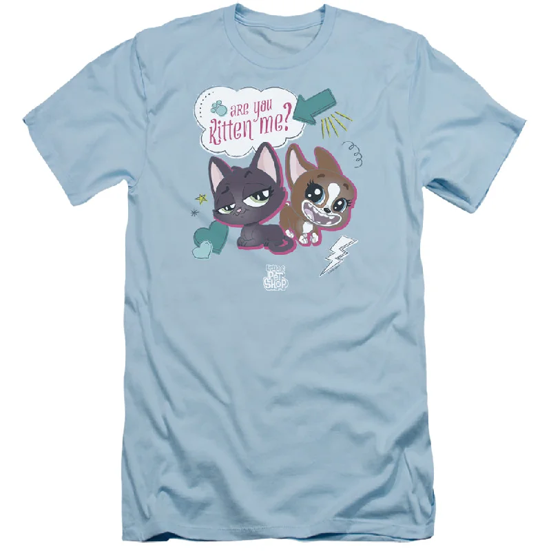 Littlest Pet Shop Slim Fit T-Shirt Are You Kitten Me Light Blue Tee