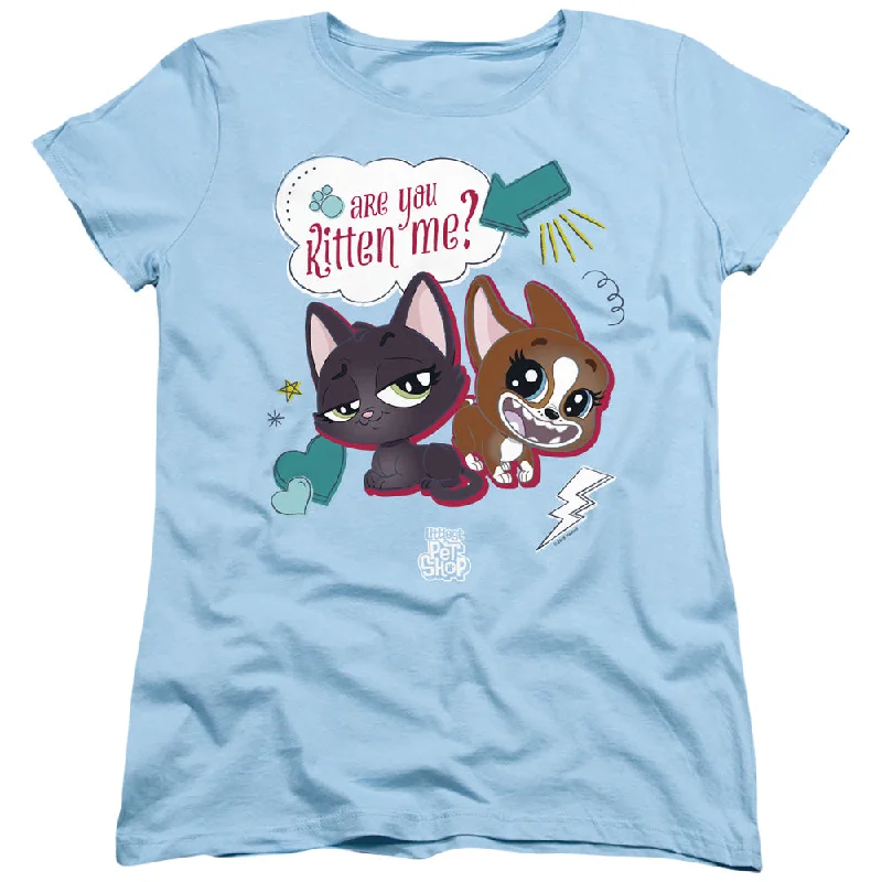 Littlest Pet Shop Womens T-Shirt Are You Kitten Me Light Blue Tee