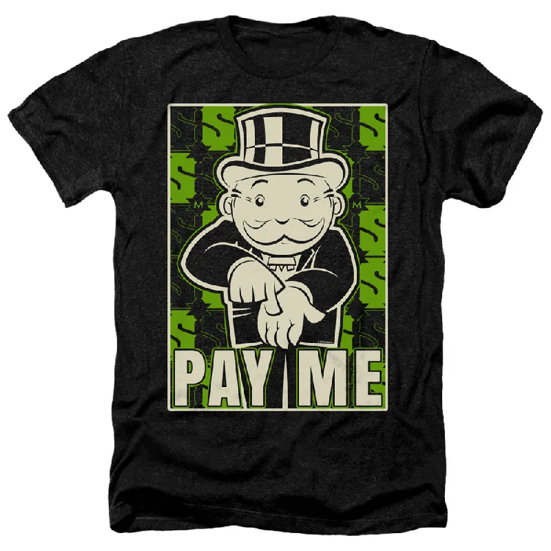 Monopoly Heather T-Shirt Pay Me Black Tee