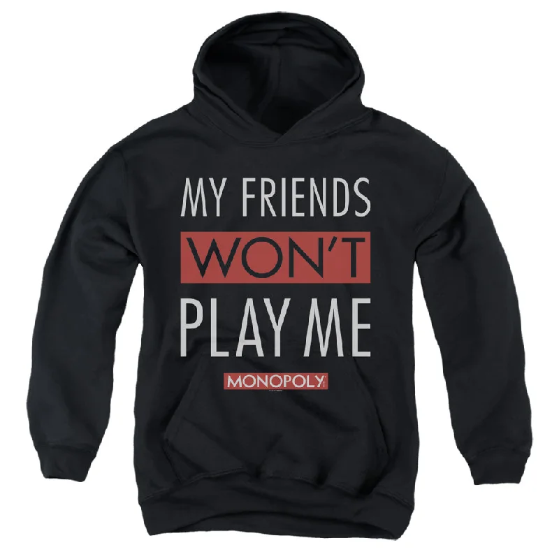 Monopoly Kids Hoodie Friends Won't Play Me Black Hoody