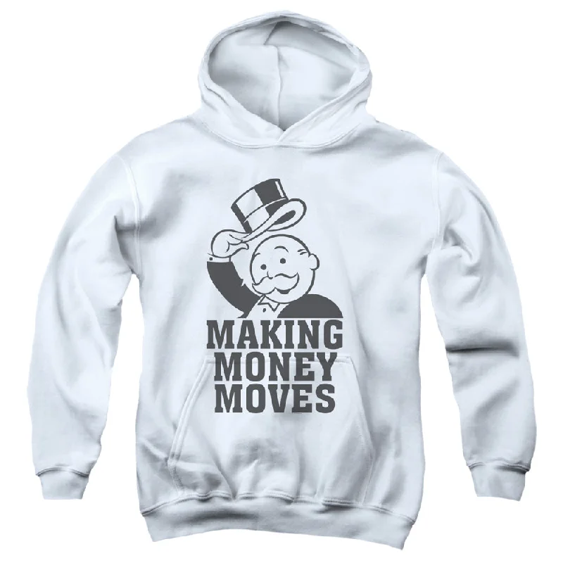 Monopoly Kids Hoodie Making Money Moves White Hoody