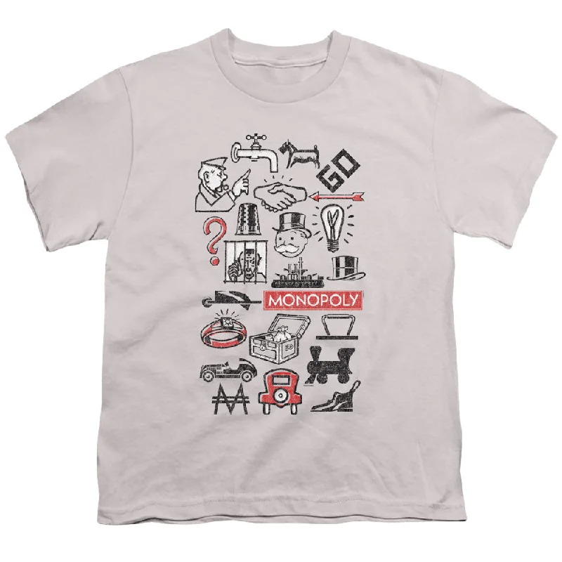 Monopoly Kids T-Shirt Icons Silver Tee