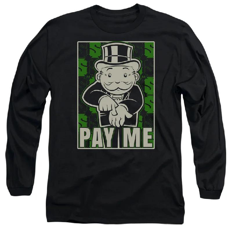 Monopoly Long Sleeve T-Shirt Pay Me Black Tee