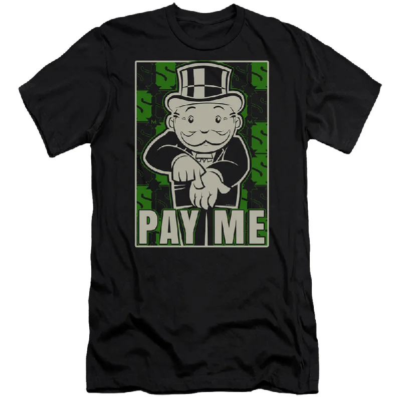 Monopoly Premium Canvas T-Shirt Pay Me Black Tee