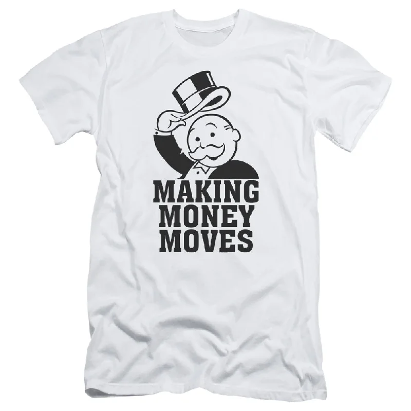 Monopoly Slim Fit T-Shirt Making Money Moves White Tee