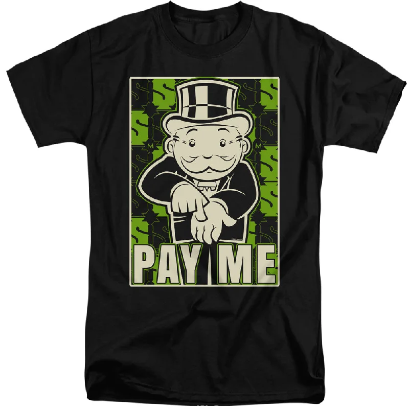 Monopoly Tall T-Shirt Pay Me Black Tee