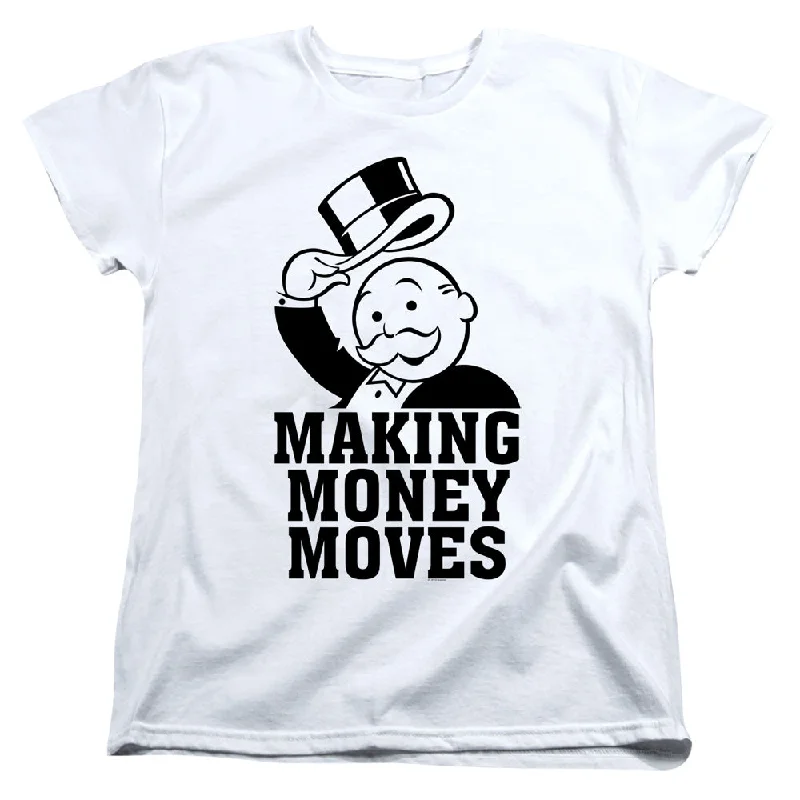 Monopoly Womens T-Shirt Making Money Moves White Tee