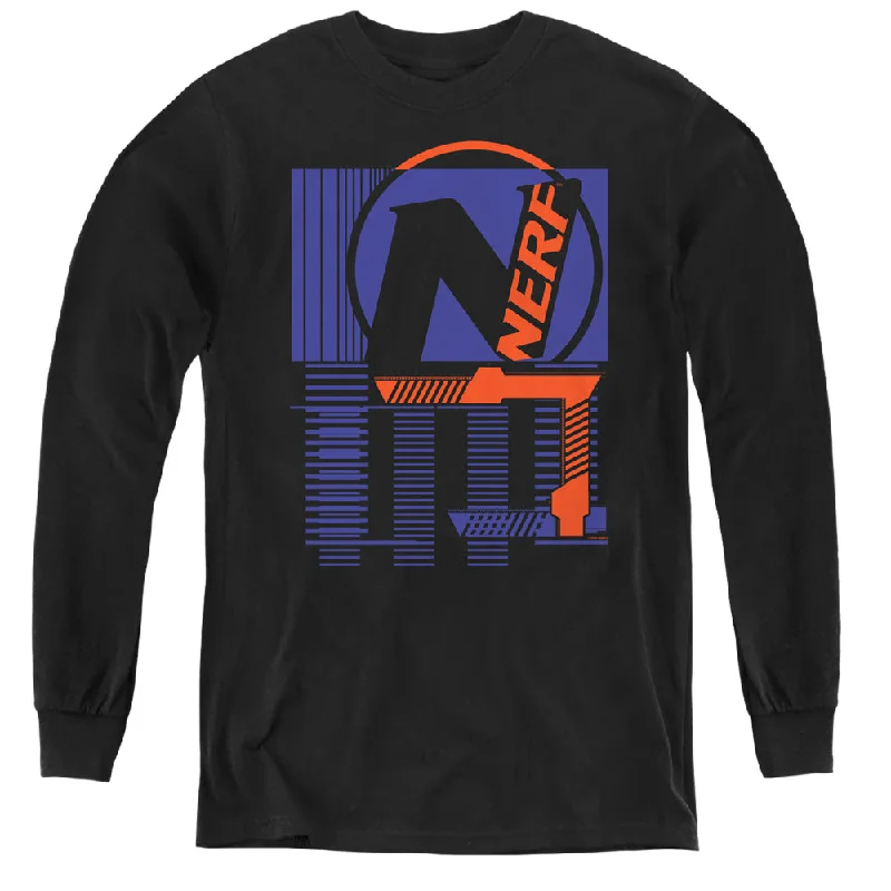 Nerf Kids Long Sleeve Shirt Grid Black Tee