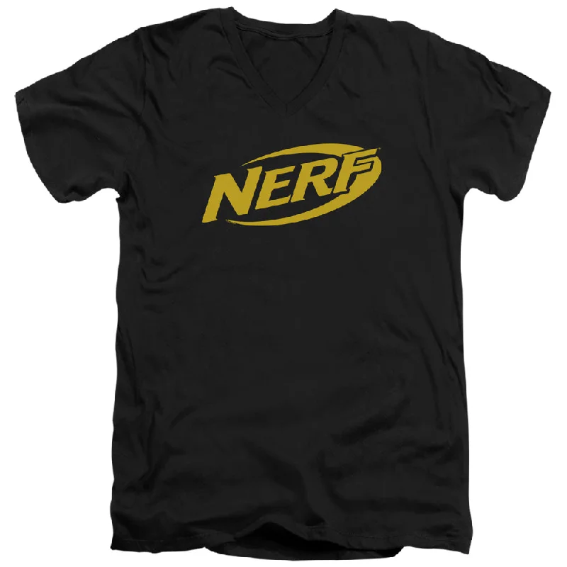 Nerf Slim Fit V-Neck T-Shirt Logo Black Tee