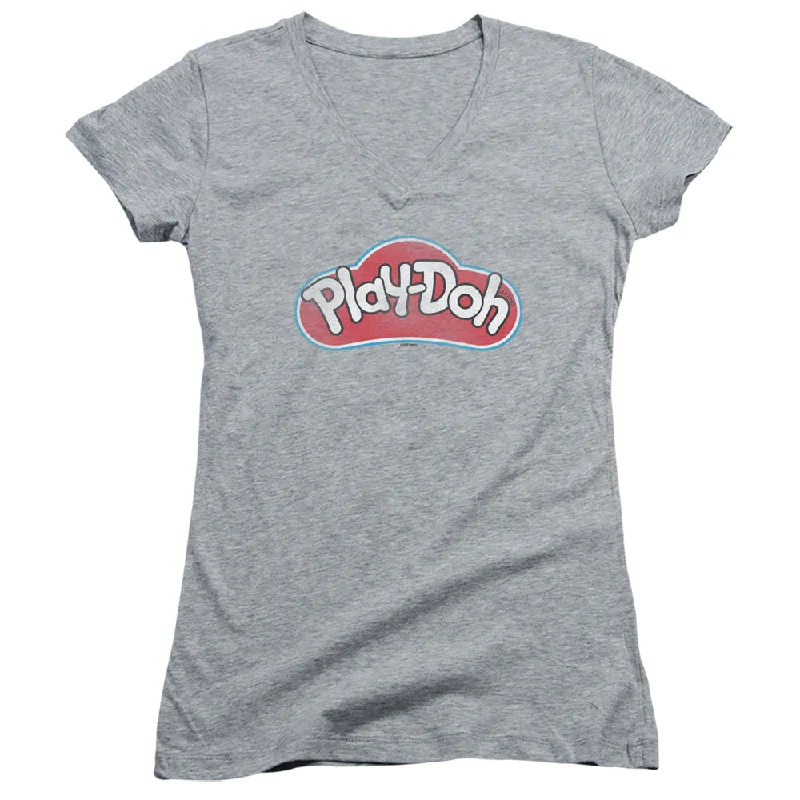 Play Doh Juniors V-Neck T-Shirt Logo Athletic Heather Tee