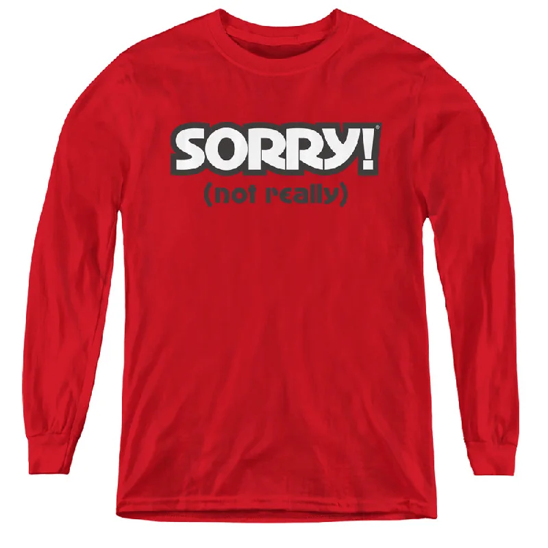 Sorry Kids Long Sleeve Shirt Not Really Red Tee