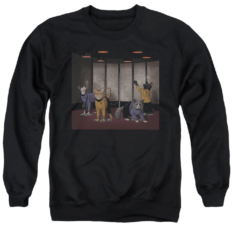 Star Trek Sweatshirt Beam Meow Up Black Pullover