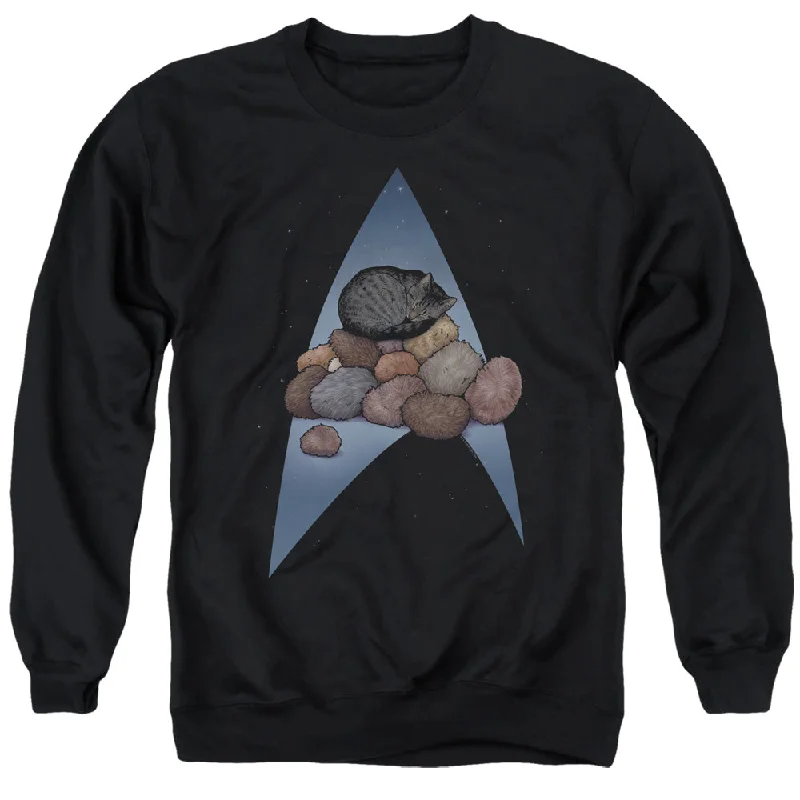 Star Trek Sweatshirt Logo Cat Nap Pile Up Black Pullover