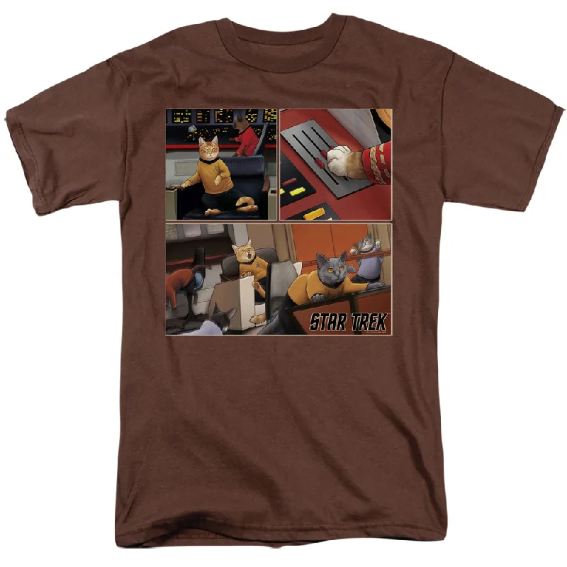 Star Trek T-Shirt Cats Warp Speed Collage Coffee Tee