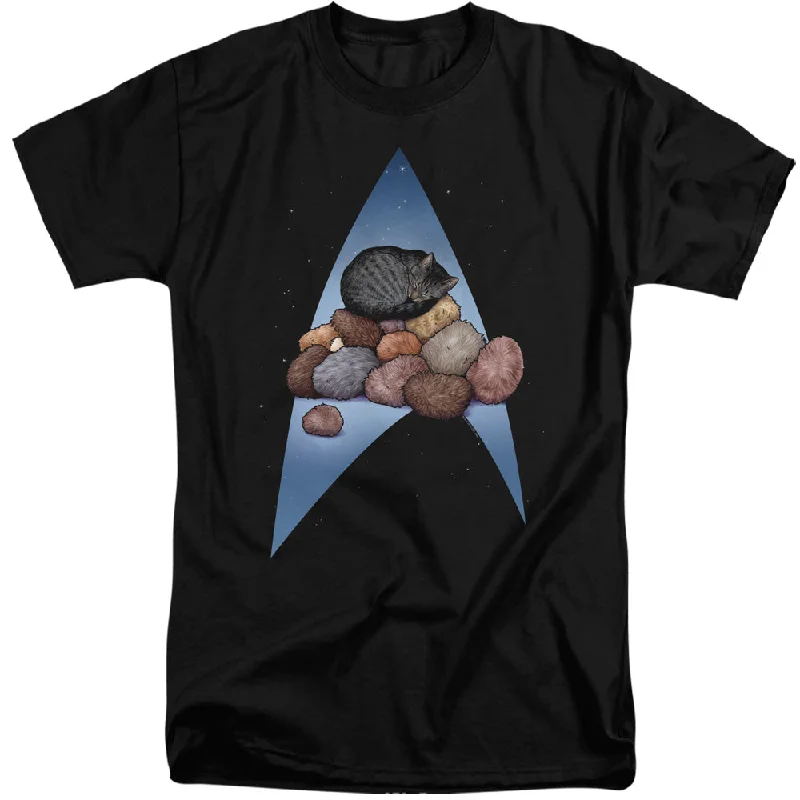 Star Trek Tall T-Shirt Logo Cat Nap Pile Up Black Tee