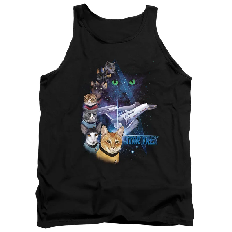 Star Trek Tanktop Feline Galaxy Black Tank