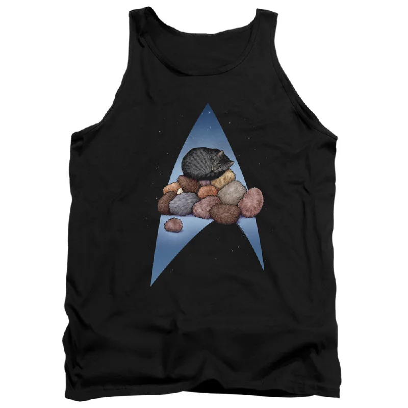 Star Trek Tanktop Logo Cat Nap Pile Up Black Tank