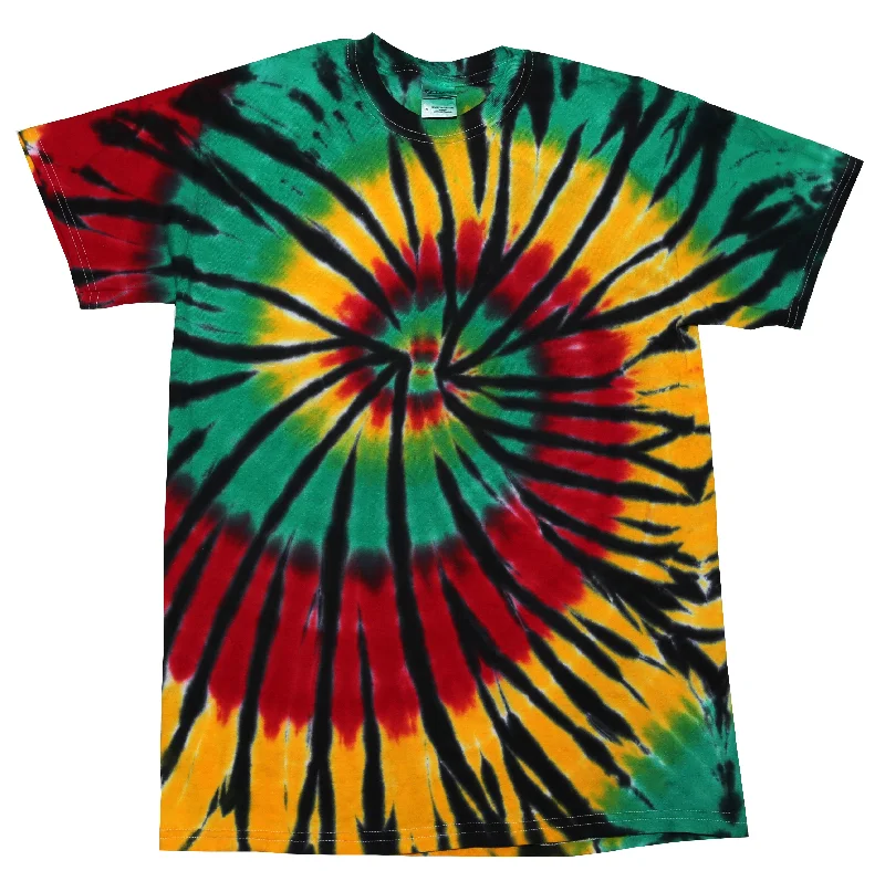 Tie Dye Multi Color Spiral Colorful Rasta Web Kids T-Shirt