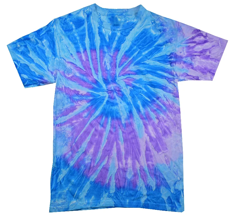 Tie Dye Multi Color Spiral Lavender Blue Kids T-Shirt