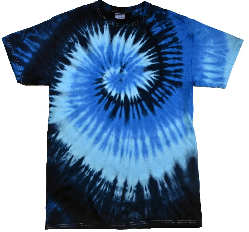 Tie Dye Shirt Multi Color Blue Ocean Spiral Kids T-Shirt