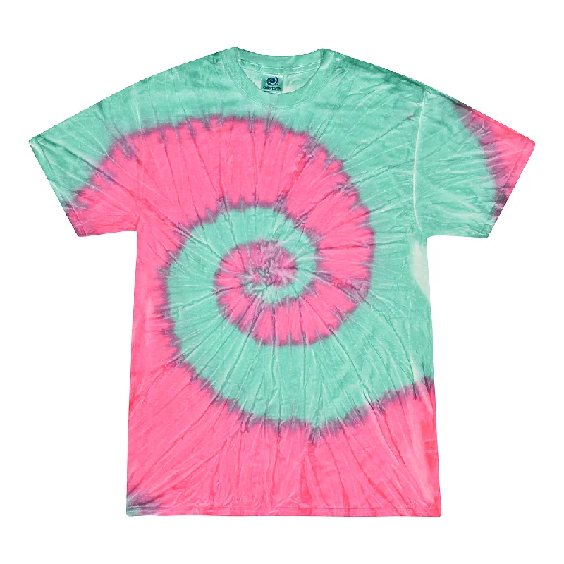 Tie Dye Shirt Multi Color Colorful Mint Fusion Spiral Kids T-Shirt