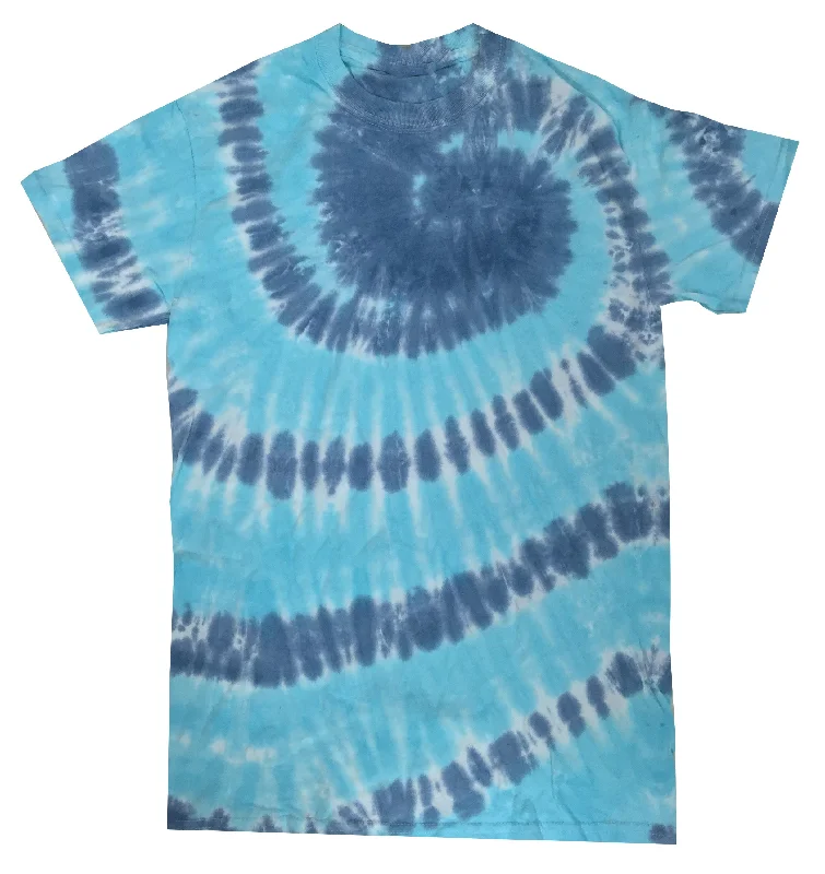 Tie Dye Shirt Multi Color Coral Reef Blue Spiral Kids T-Shirt