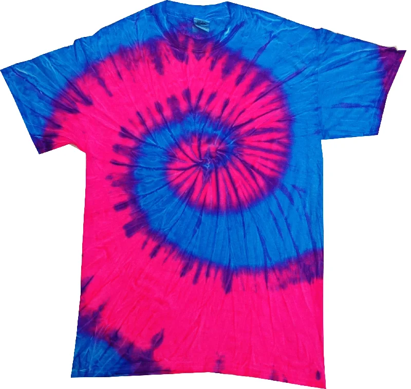 Tie Dye Shirt Multi Color Flourescent Blue Pink Spiral Kids T-Shirt