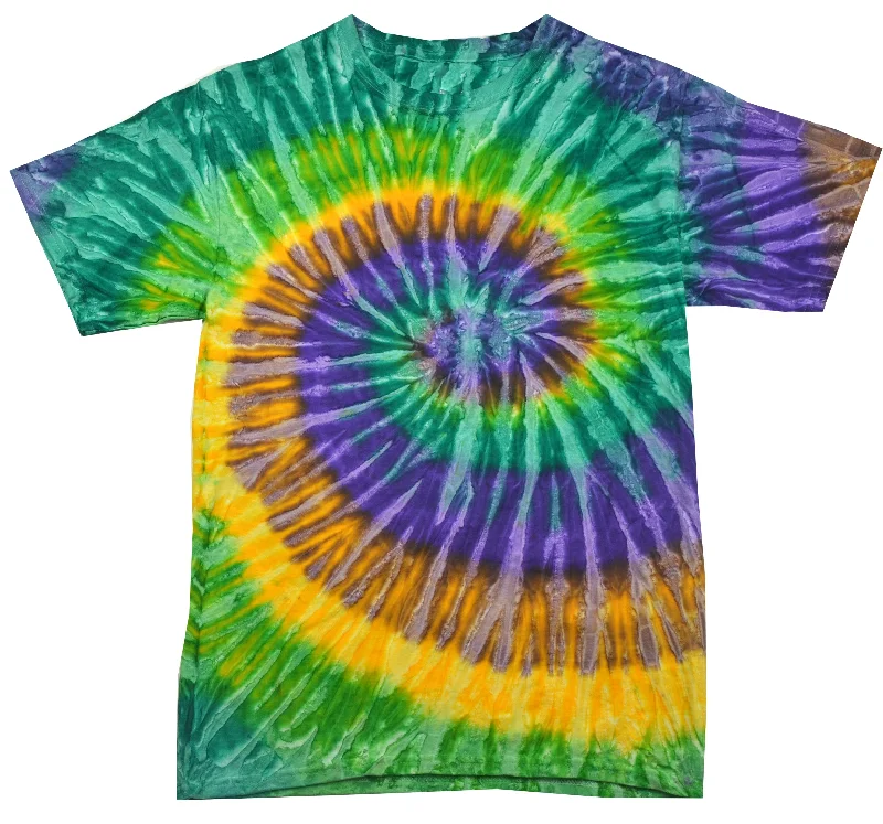 Tie Dye Shirt Multi Color Mardi Gras Swirl Kids T-Shirt