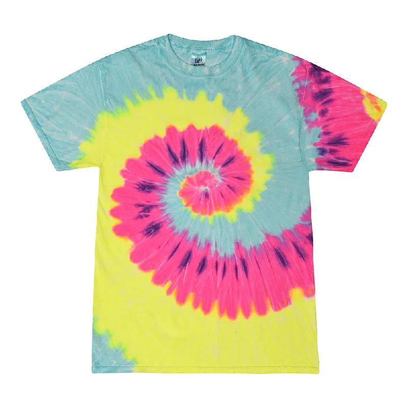 Tie Dye Shirt Multi Color Pink Yellow Mint Blast Spiral Kids T-Shirt