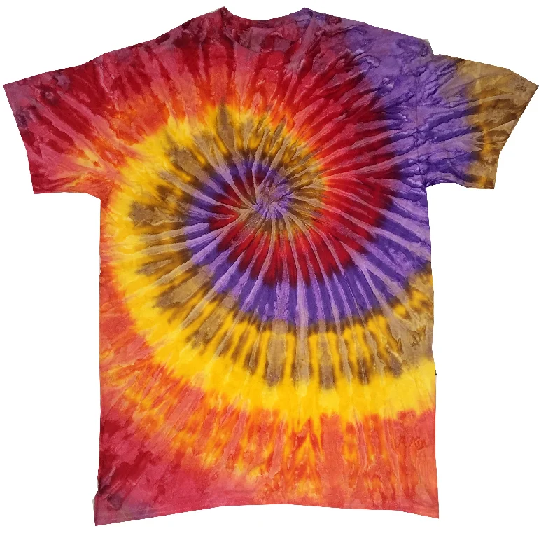 Tie Dye Shirt Multi Color Red Yellow Purple Festival Spiral Kids T-Shirt