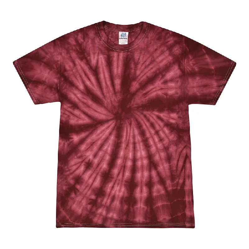 Tie Dye Shirt Multi Color Spider Burgundy Kids T-Shirt