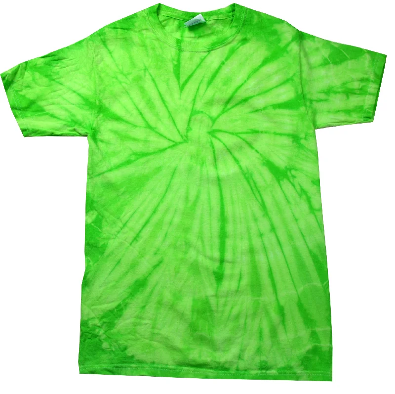 Tie Dye Shirt Multi Color Spider Lime Kids T-Shirt