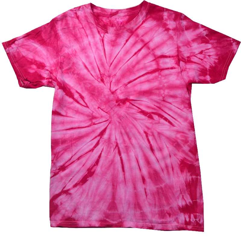 Tie Dye Shirt Multi Color Spider Pink Kids T-Shirt