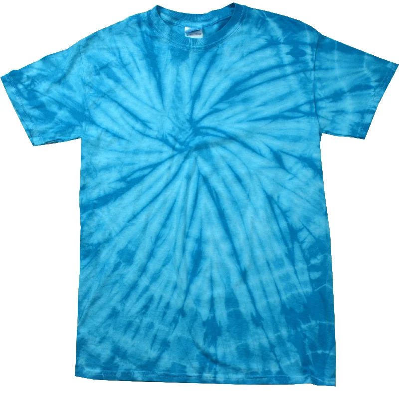 Tie Dye Shirt Multi Color Spider Turquoise Kids T-Shirt